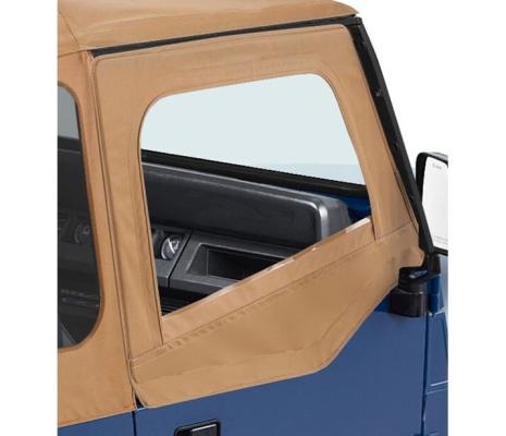 Square Upper Half Doors Rear Corner Jeep 1988-1995 Wrangler YJ Fits original factory hardware or Replace-A-Top Spice Bestop