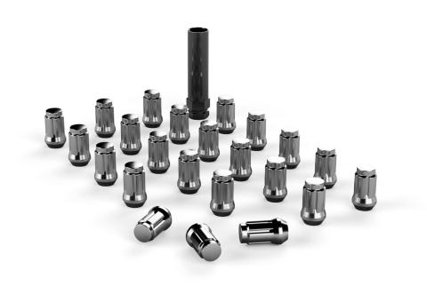 Spline Drive Lug Nut Kit 1/2 Inchx20 Chrome 23 pcs TeraFlex