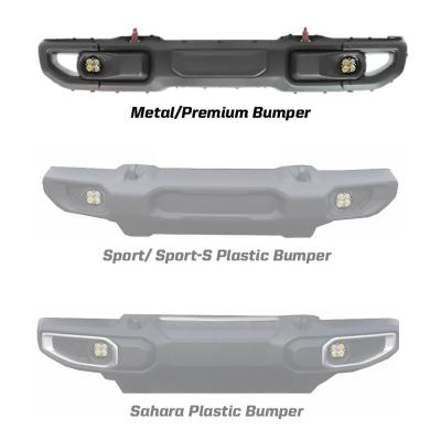 Jeep JL Fog Light Squadron-R 18-Pres Wrangler JL Rubicon Fog Pocket Kit Baja Amber Baja Designs Baja Designs