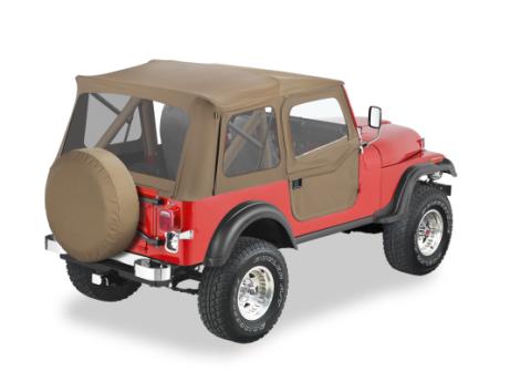 Jeep CJ5 Soft Top Supertop Classic Squareback Soft Tops For Jeep 1955-1975 CJ5 Clear Tan Bestop
