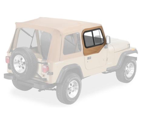 Rounded Upper Door Sliders Rear Corner Jeep 1988-1995 Wrangler YJ Fits Supertop, Sunrider or Halftop Spice Single Sliding Bestop