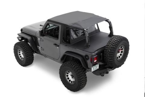 Jeep Wrangler Bikini Top Header Safari Cable Style Bikini Tops For Jeep 2018-2023 Wrangler JL 2 Door Black Diamond Bestop