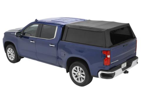 Supertop Truck Bed Cap 2 For Chevy/GMC 2019-2024 Silverado/Sierra 1500 Exc 19 Classic 6.5 Foot Black Diamond PVC Coated Sailcloth No Drill Bestop