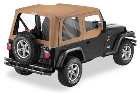 Replace-A-Top for OEM Hardware For Jeep 1997-2002 Wrangler TJ Clear Spice Sailcloth Upper Door Skins Included Bestop