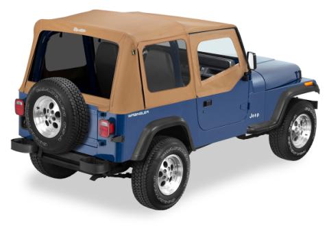 Replace-A-Top for OEM Hardware For Jeep 1988-1995 Wrangler YJ Tinted Spice Sailcloth Upper Door Skins Included Bestop