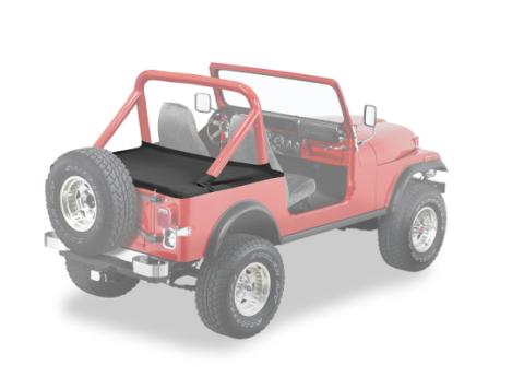 Cargo Deck Covers For Jeep 1980-1986 CJ7 Factory Hardtop Removed No Belt Rail Channels Black Denim Bestop