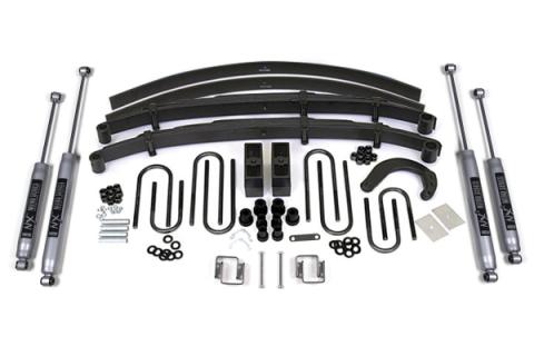 6 Inch Lift Kit Chevy/GMC 3/4 Ton Truck/Suburban 77-87 4WD 4 Inch Block Kit with Add a Leaf NX3 Nitro Shocks