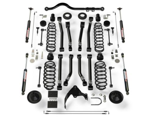 07-18 Wrangler JK 4 Door 4 Inch Suspension System w/ 8 Alpine Short Control Arms &amp; 9550 VSS Twin-Tube TeraFlex