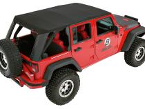 Trektop Pro Hybrid Slantback Soft Top For Jeep 2007-2018 Wrangler JK 4 Door Black Bestop